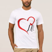 Liefde Hart Monogram Aangepaste Beginletters T-shirt (Voorkant)