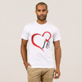 Liefde Hart Monogram Aangepaste Beginletters T-shirt (Voorkant volledig)