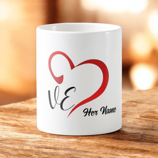 Liefde Hart Monogram Aangepaste Namen Koffiemok