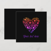 liefde hart ombre roze paarse doodle Platte Kaart (Voorkant / Achterkant)