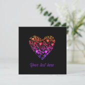 liefde hart ombre roze paarse doodle Platte Kaart (Staand voorkant)