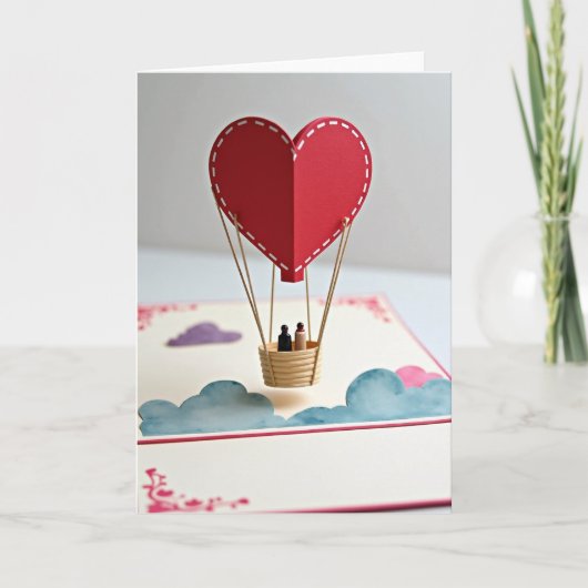 Liefde Hart Opblaasbare Ballonkaart Kaart (Voorkant)