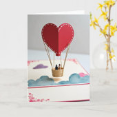 Liefde Hart Opblaasbare Ballonkaart Kaart (Gele Bloem)