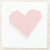 Liefde hart Origami Vector Illustratie Glazen Onderzetter (Achterkant)