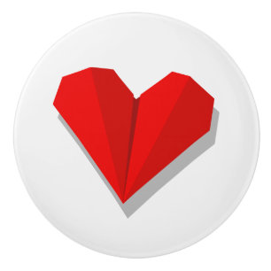 Liefde hart Origami Vector Illustratie Keramische Knop