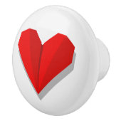 Liefde hart Origami Vector Illustratie Keramische Knop (Rechts)