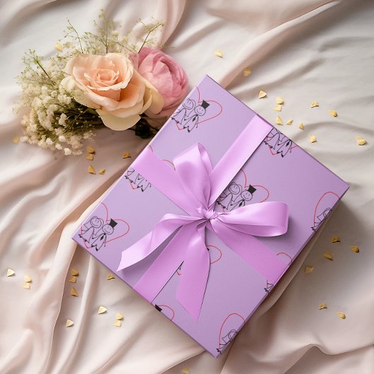 Liefde Hart Paar Bruiloft Cadeaupapier