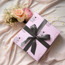 Liefde Hart Paar Bruiloft Cadeaupapier