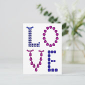 Liefde & hart Paars blauw Briefkaart (Staand voorkant)