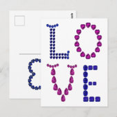 Liefde & hart Paars blauw Briefkaart (Voorkant / Achterkant)