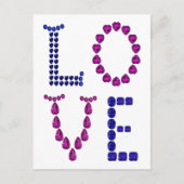 Liefde & hart Paars blauw Briefkaart (Voorkant)