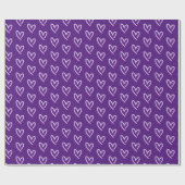 Liefde Hart Paarse Inpakpapier (Vlak)
