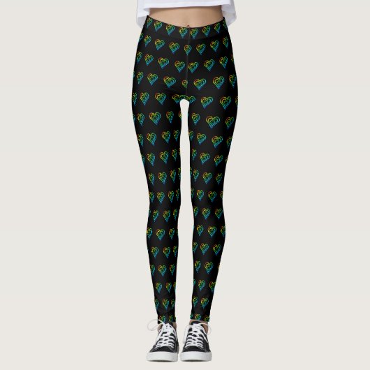Liefde Hart Patroon Leggings (Voorkant)