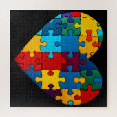 Liefde Hart Puzzel Acceptatie Autisme Bewustzijn (Horizontaal)