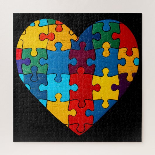 Liefde Hart Puzzel Acceptatie Autisme Bewustzijn (Verticaal)