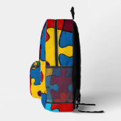Liefde Hart Puzzel Acceptatie Autisme Bewustzijn Bedrukte Rugzak (Rechts)