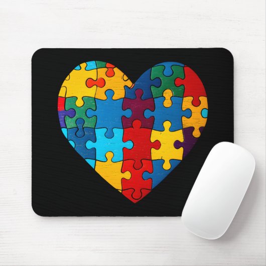 Liefde Hart Puzzel Acceptatie Autisme Bewustzijn Muismat (Met muis)