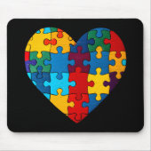 Liefde Hart Puzzel Acceptatie Autisme Bewustzijn Muismat (Voorkant)