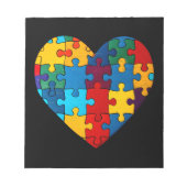 Liefde Hart Puzzel Acceptatie Autisme Bewustzijn Notitieblok (Voorkant)