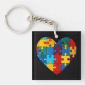 Liefde Hart Puzzel Acceptatie Autisme Bewustzijn Sleutelhanger (Voorkant)