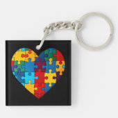 Liefde Hart Puzzel Acceptatie Autisme Bewustzijn Sleutelhanger (Achterkant)