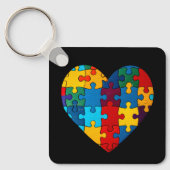 Liefde Hart Puzzel Acceptatie Autisme Bewustzijn Sleutelhanger (Voorkant)
