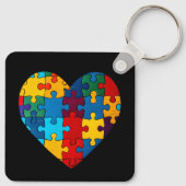Liefde Hart Puzzel Acceptatie Autisme Bewustzijn Sleutelhanger (Achterkant)