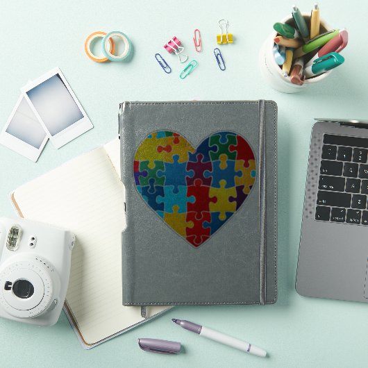 Liefde Hart Puzzel Acceptatie Autisme Bewustzijn Sticker (iPad Cover)