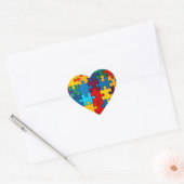 Liefde Hart Puzzel Acceptatie Autisme Bewustzijn Sticker (Envelop)