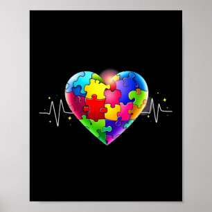 Liefde Hart Puzzel Acceptatie Mannen Vrouwen Kinde Poster