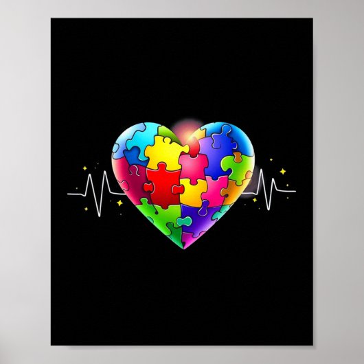 Liefde Hart Puzzel Acceptatie Mannen Vrouwen Kinde Poster (Voorkant)