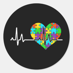 Liefde Hart Puzzel Acceptatie Mannen Vrouwen Kinde Ronde Sticker