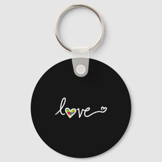 Liefde Hart Puzzel Cute Autisme Bewustzijn Asd Man Sleutelhanger (Voorkant)