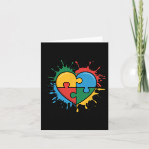Liefde Hart Puzzel Stuk Acceptatie Autisme Awarene Kaart