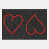 Liefde Hart Rode Glitter Valentijnsdag Inpakpapier Vel (Voorkant)