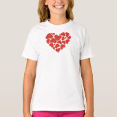 Liefde, hart, rode harten, Valentijnsdag T-shirt (Voorkant)
