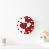 Liefde hart rond de klok - rode en witte klok (Huis)