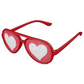 Liefde Hart Rood en Wit Romantisch Aviator Zonnebril (Gekanteld)