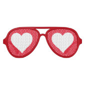 Liefde Hart Rood en Wit Romantisch Aviator Zonnebril (Voorkant)