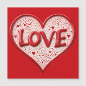Liefde Hart Rood Koelkast Magnetische Kaart (Voorkant)