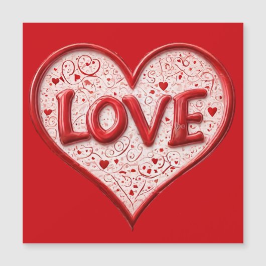 Liefde Hart Rood Koelkast Magnetische Kaart (Voorkant)