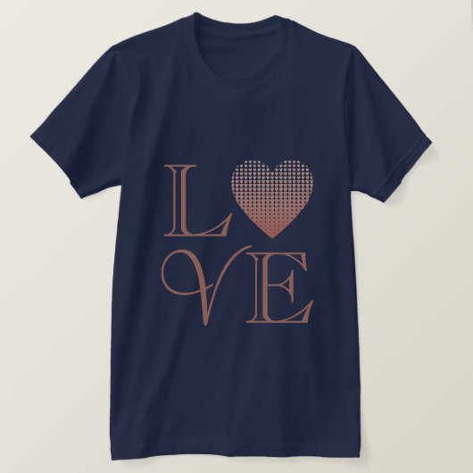 Liefde hart roos goud blush roze chique valentijn t-shirt (Design voorkant)