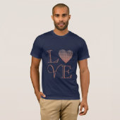 Liefde hart roos goud blush roze chique valentijn t-shirt (Voorkant volledig)
