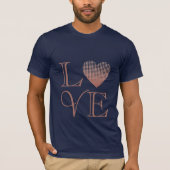 Liefde hart roos goud blush roze chique valentijn t-shirt (Voorkant)