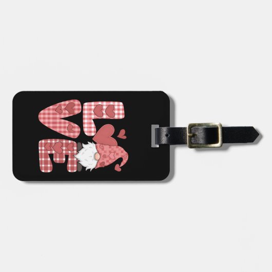 Liefde Hart Schattig Kabouter Valentijnsdag Bagagelabel (Voorkant horizontaal)