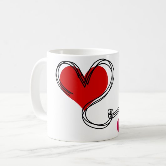 Liefde Hart Schattig  Koffiemok (Voorkant links)