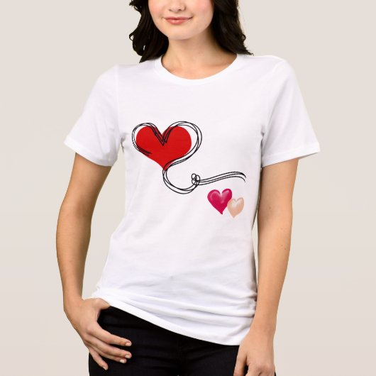 Liefde Hart Schattig  Tri-Blend Shirt (Voorkant)