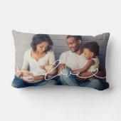 Liefde Hart Script Foto Witte Tekst Kussen (Achterkant)