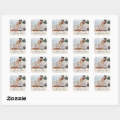 Liefde Hart Script Foto Zachte Witte Trouw Vierkante Sticker (Vel)