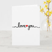 Liefde Hart Script Wenskaart Kaart (Gele Bloem)
